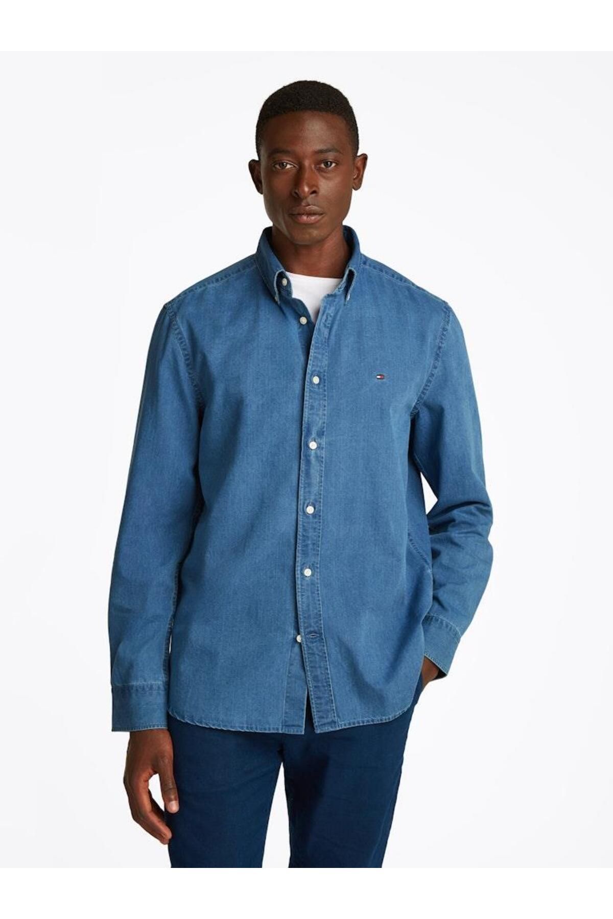 Tommy Hilfiger Erkek CHAMBRAY RF SHIRT Gömlek