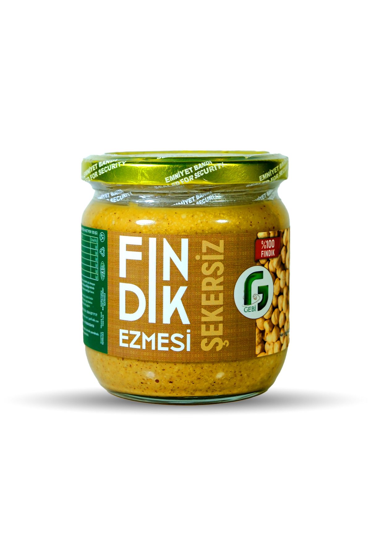 Gebi Şekersiz Fındık Ezmesi %100 Fındık - 350 Gr