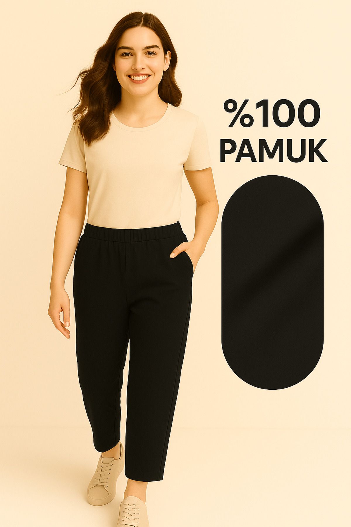 CTK Tekstil Rahat kalıp pamuklu pantolon