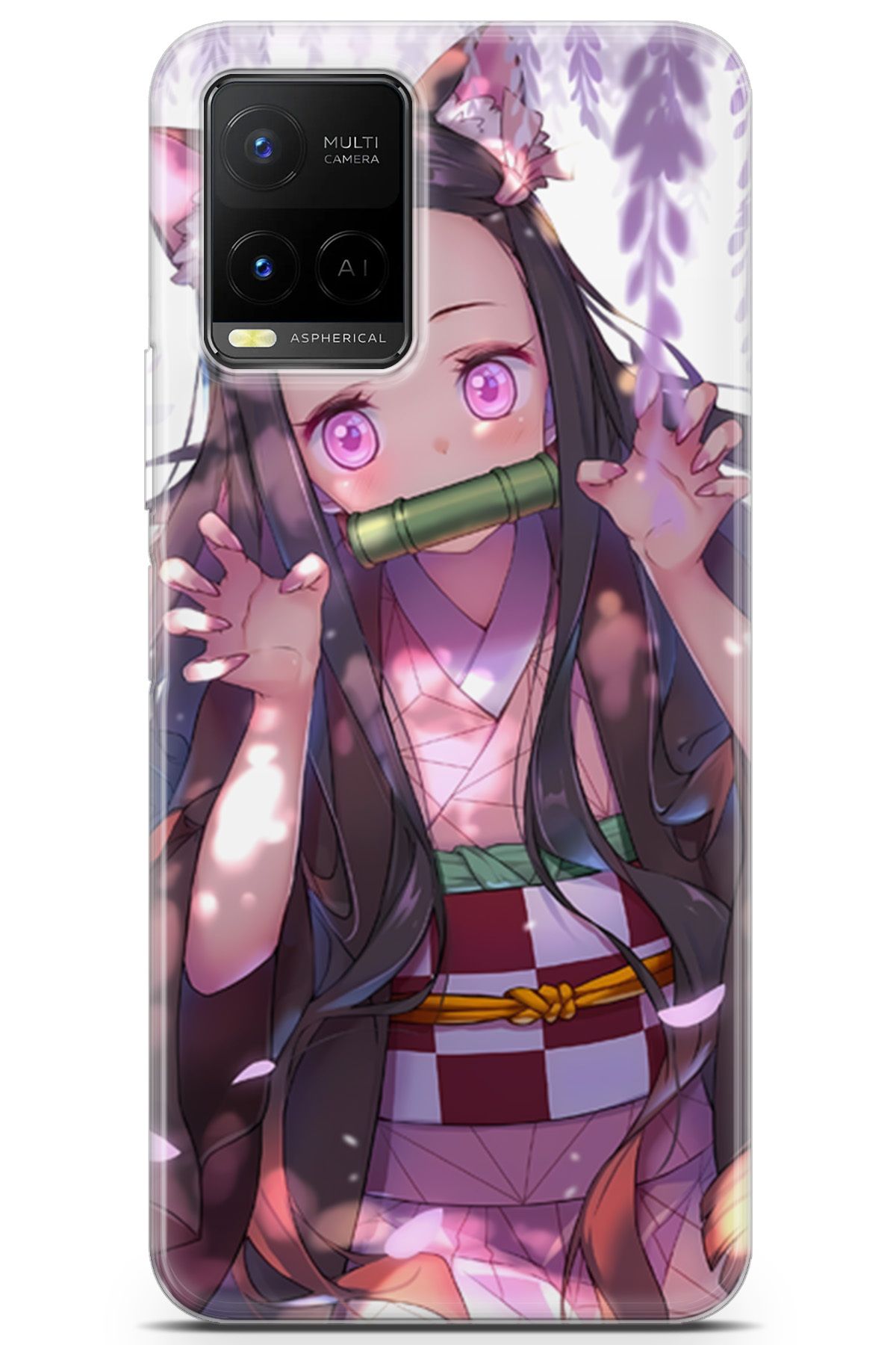 Uvilda Vivo Y32 uyumlu Anime 14 Baskılı Kapak Demon Slayer Nezuko