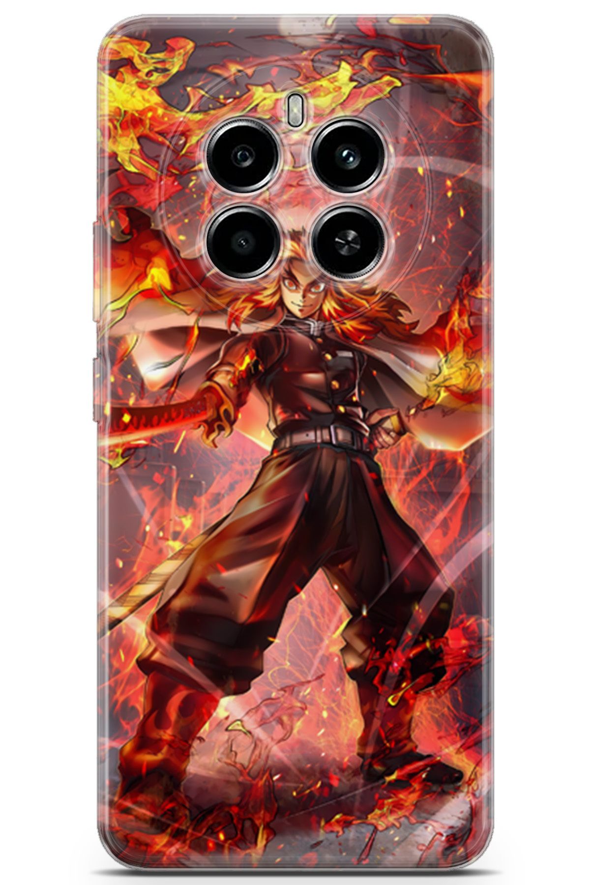 Kordilya Realme 12 4G uyumlu Manga 40 HD Baskı Kyojuro Rengoku Slayer