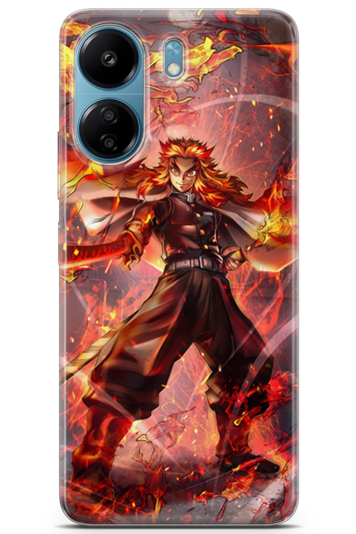Kordilya Xiaomi Poco C65 uyumlu Manga 40 Şeffaf Kyojuro Rengoku Slayer