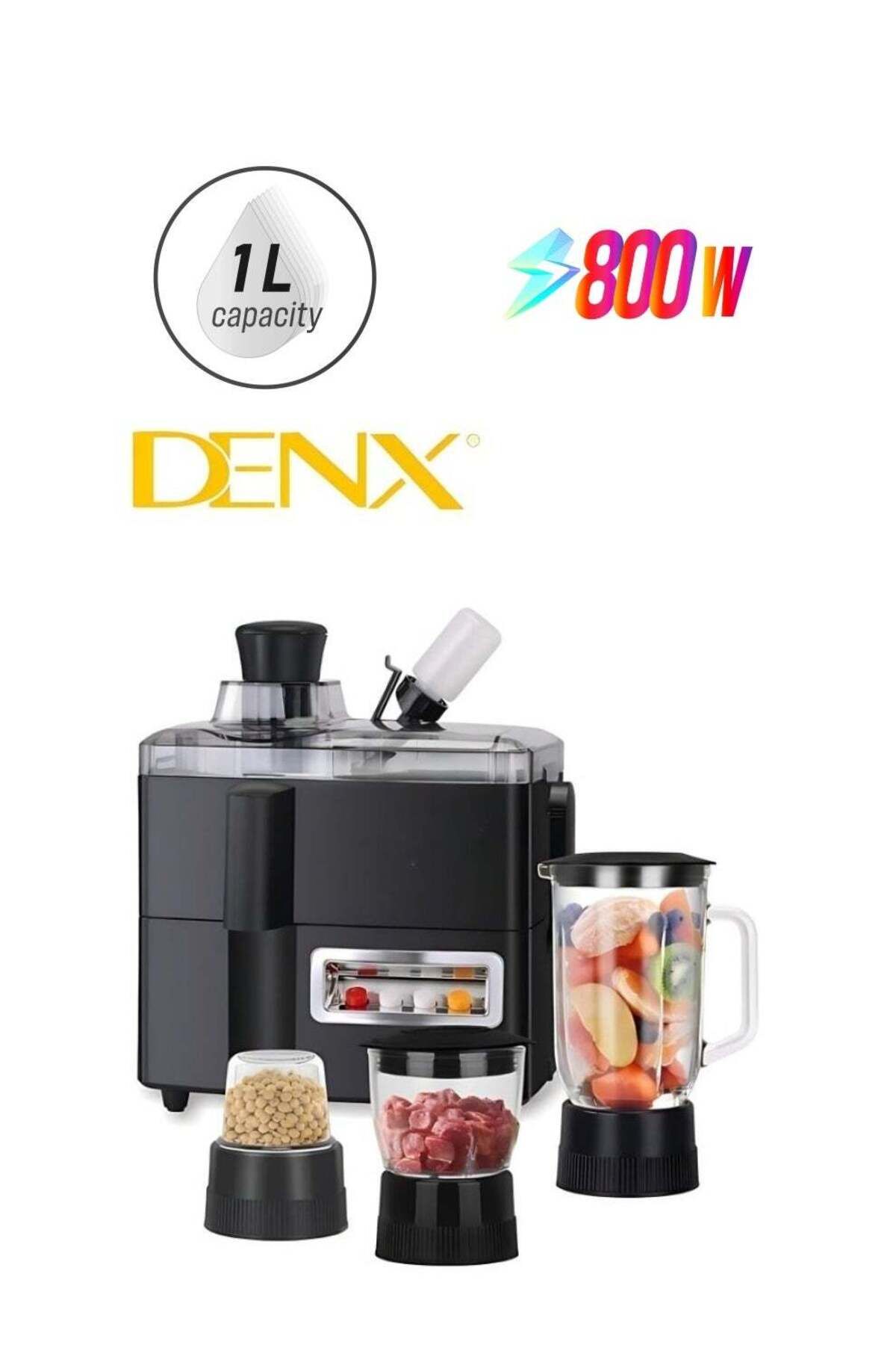 Denx-معالج طعام 4 في 1 مع 29 وظيفة (خلاط، مطحنة، معالج طعام، مفرمة) 1