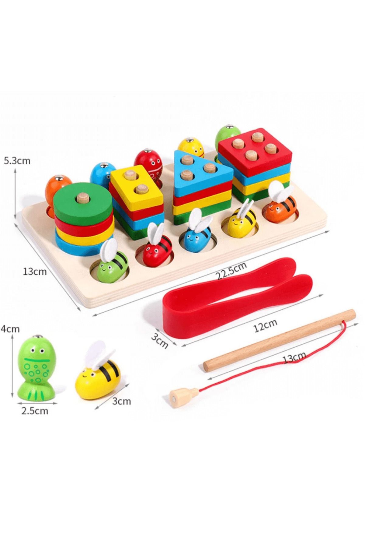 Micostore-3-in-1 Educational Game Of Shape Sorting, Magnetic Fishing And Bees 3