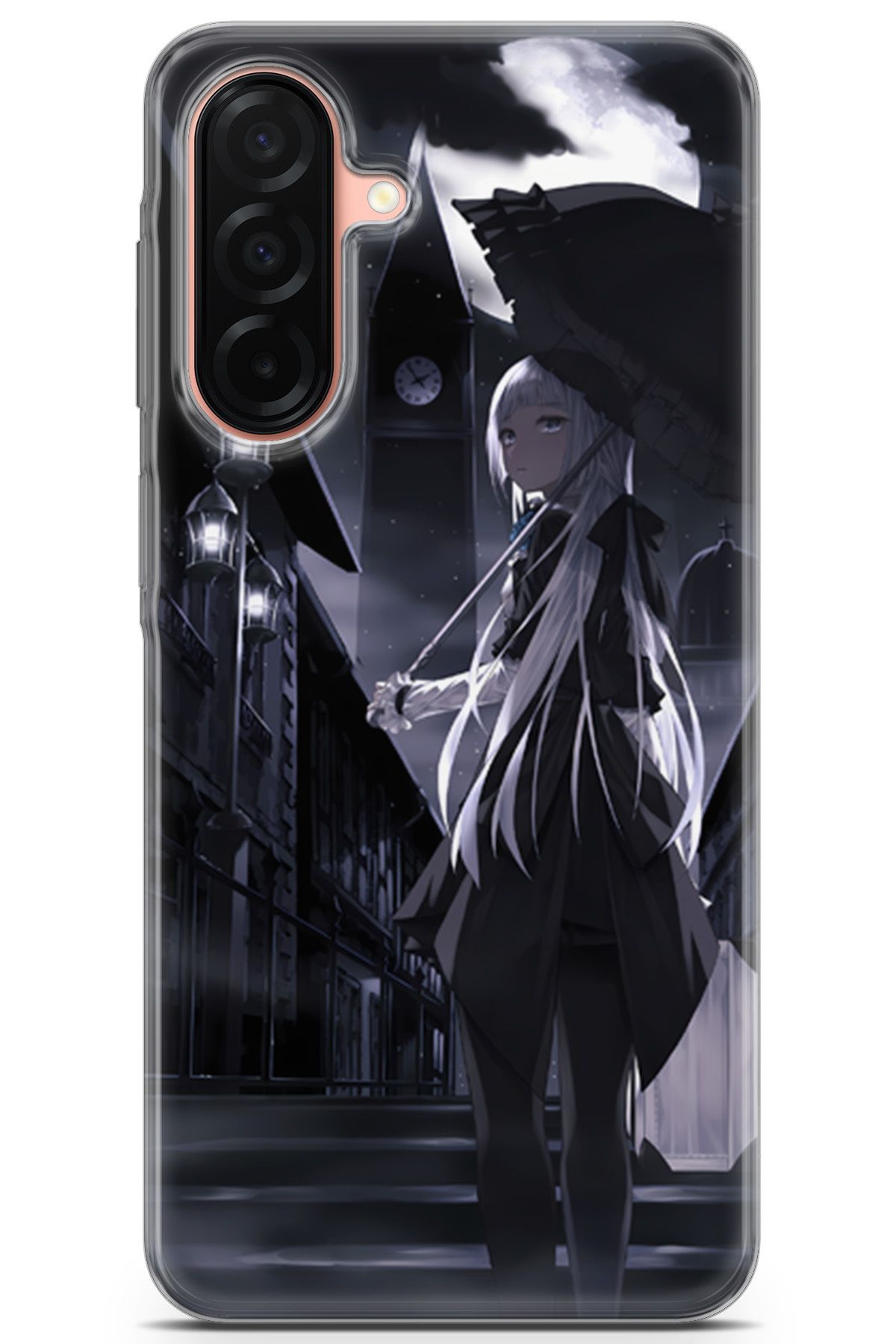 Uvilda Samsung Galaxy A26 uyumlu Girls 21 Koruyucu Beyaz Saç Şemsiye Gece