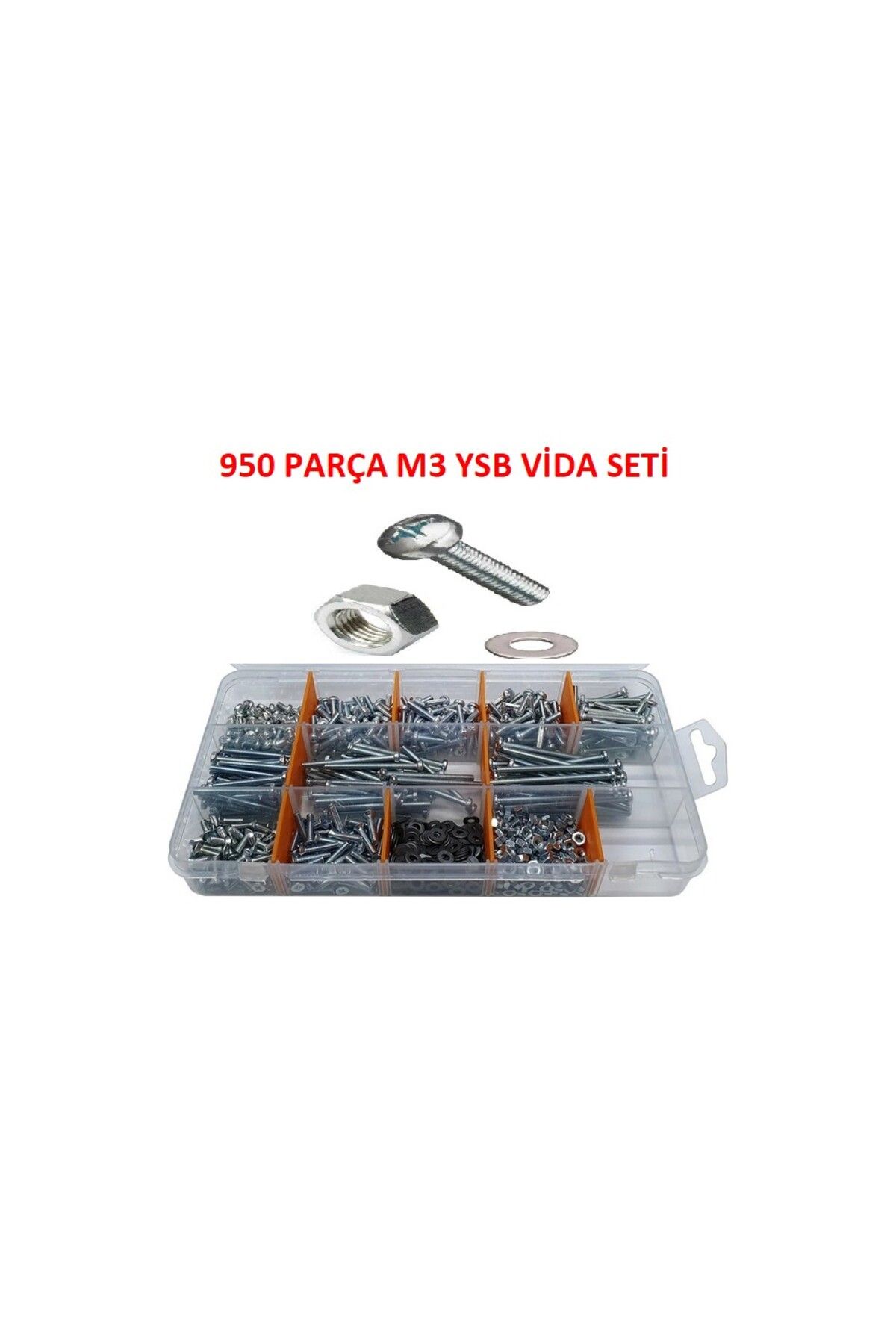 Ayder Hırdavat 950 Parça M3 Vida Civata Somun Pul Seti