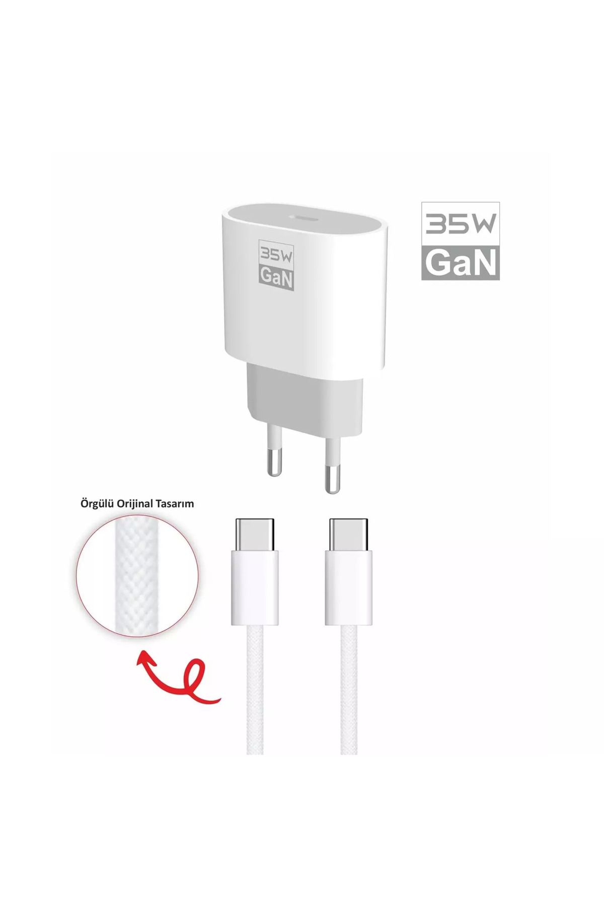 TY Tech Samsung Galaxy A11 A21 A31 A51 A02s A12 A13 A32 Uyumlu Hızlı Şarj Aleti 35w Type-c