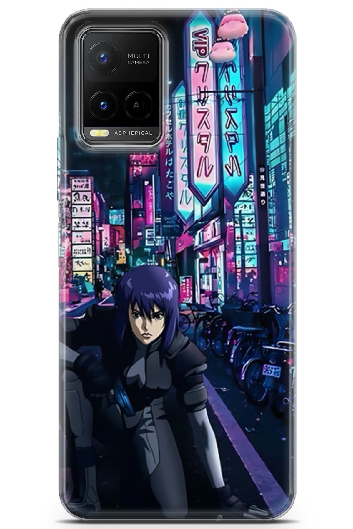 Kordilya Vivo Y32 uyumlu Manga 17 Baskılı Telefon Kabı Cyberpunk Ghost in the shell