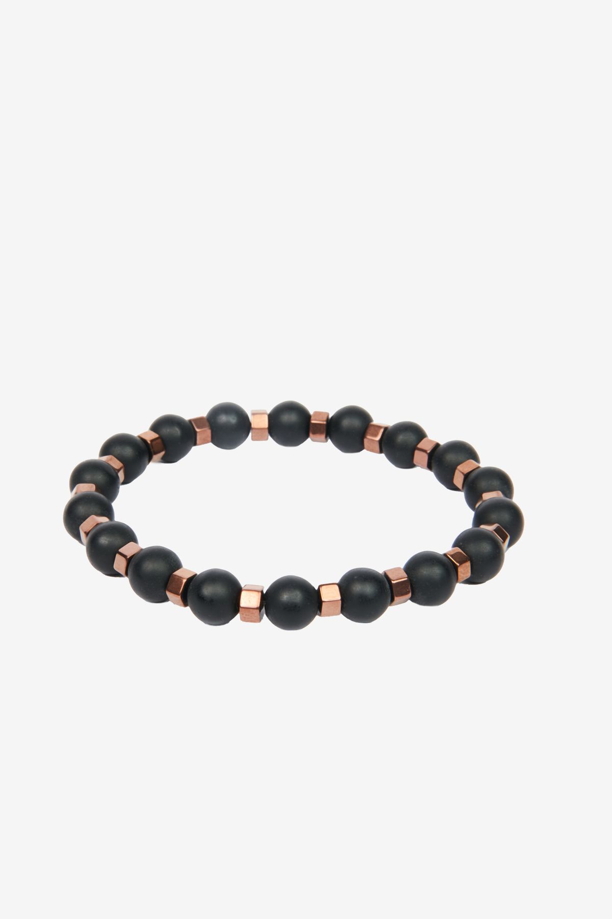 Avva-Men's Brown Leather and Jewelled 2-Piece Bracelet A32y9632 3