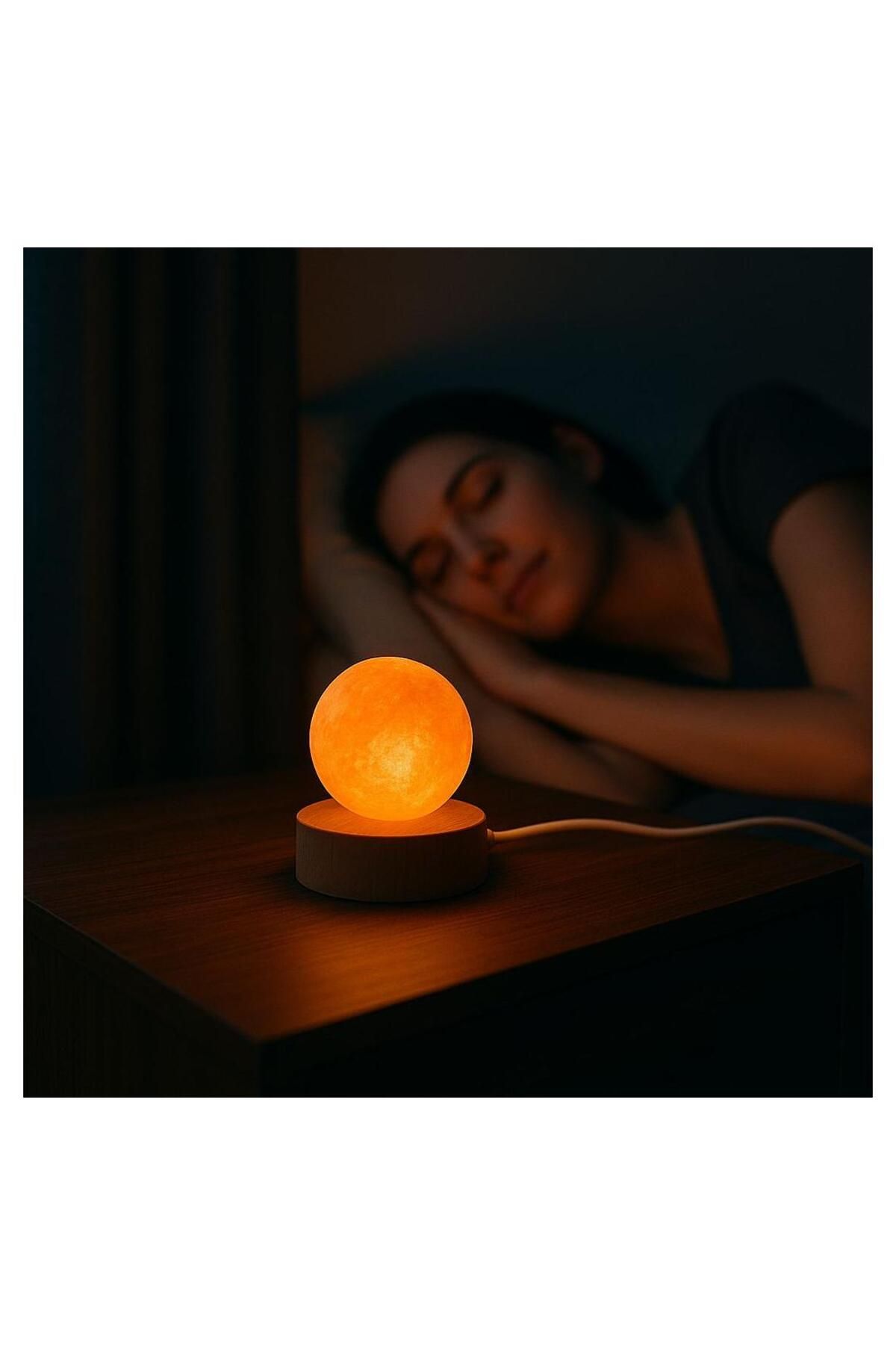 Decorstation KüreTuz Doğal Kaya Tuzu Gece Lambası | Masaj & Stres Topu | Renkli LED Işıklı