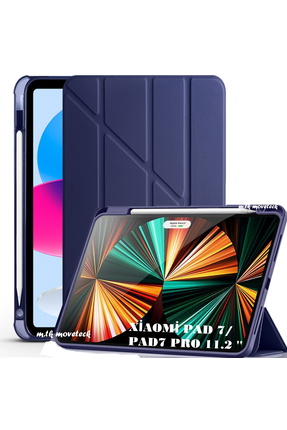 m.tk moveteck Mi Pad 7/7 Pro 11.2 inç Uyumlu Kılıf Kalem Bölmeli Üçgen Katlan...