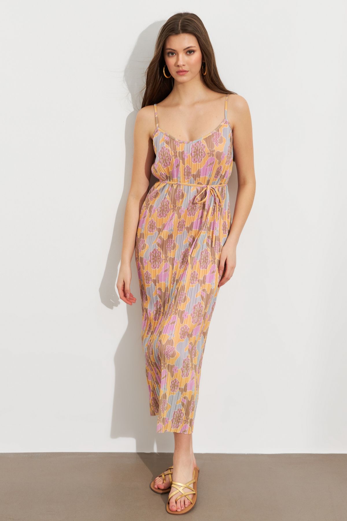 Cool & Sexy Kadın Multi Astarlı Desenli Midi Elbise TOP08