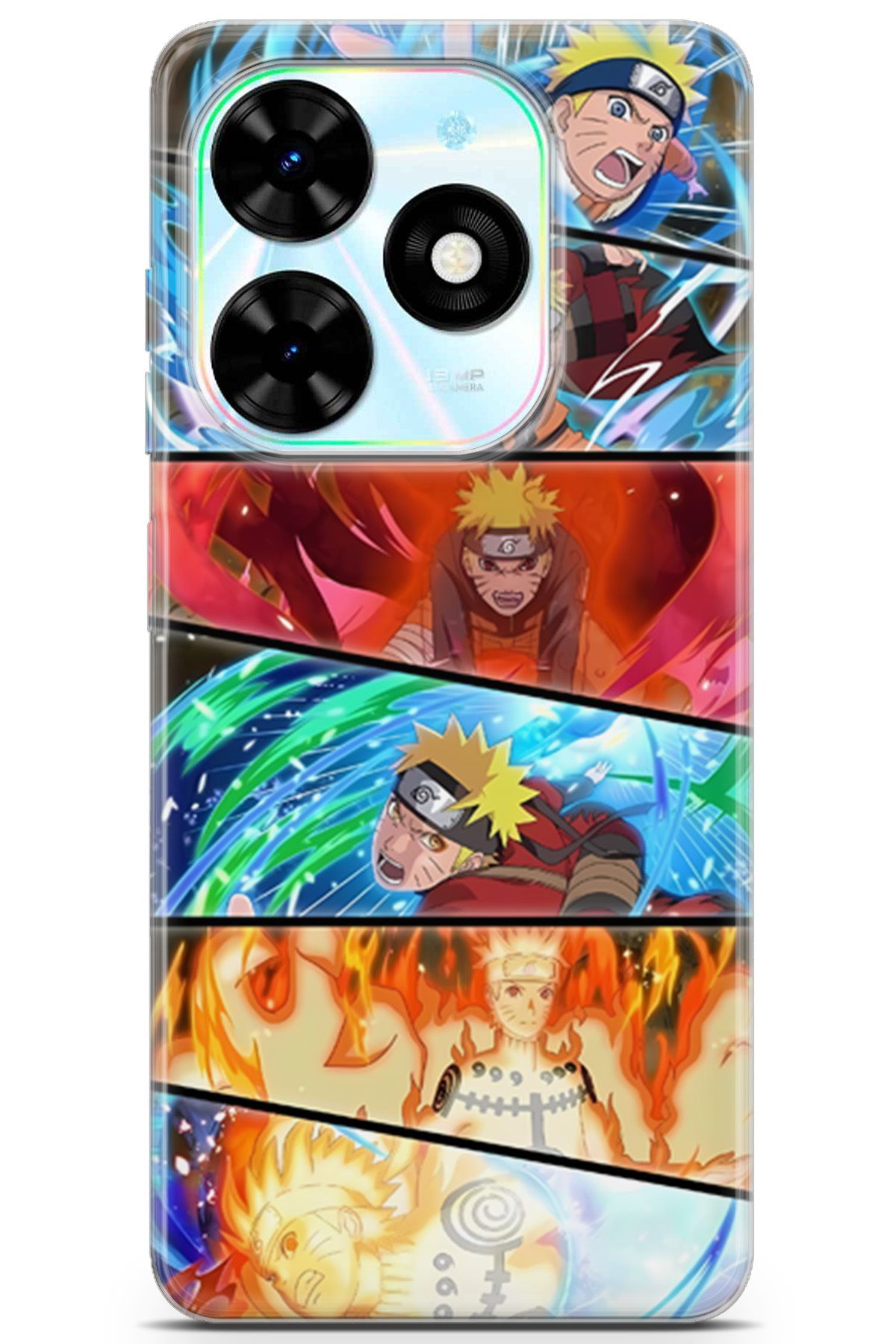 Uvilda Tecno Spark GO 2024 uyumlu Anime 18 Baskılı Telefon Kabı Naturo Anime