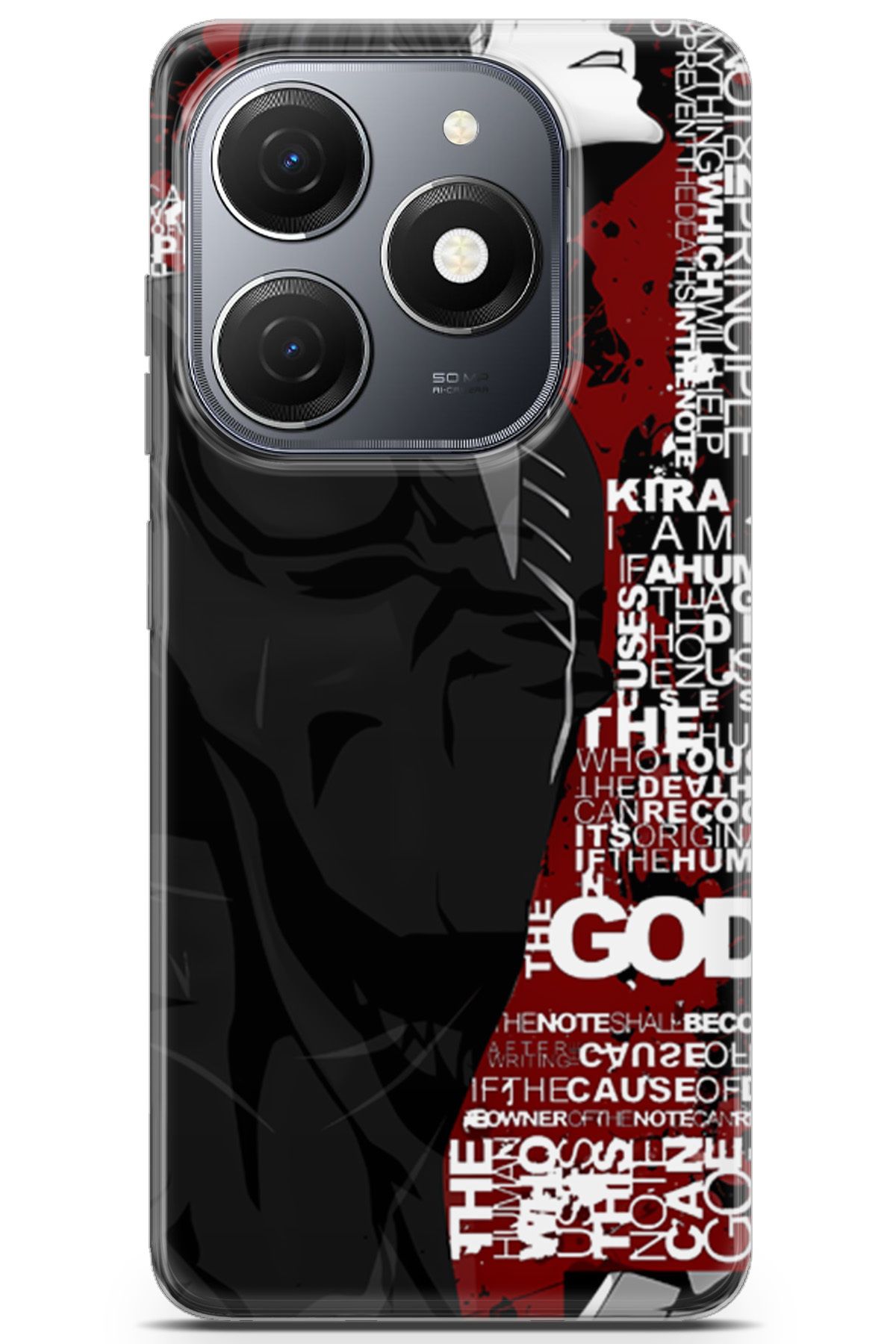 Kordilya Tecno Spark 20 uyumlu Manga 10 Darbe Önleyici Black Death Note