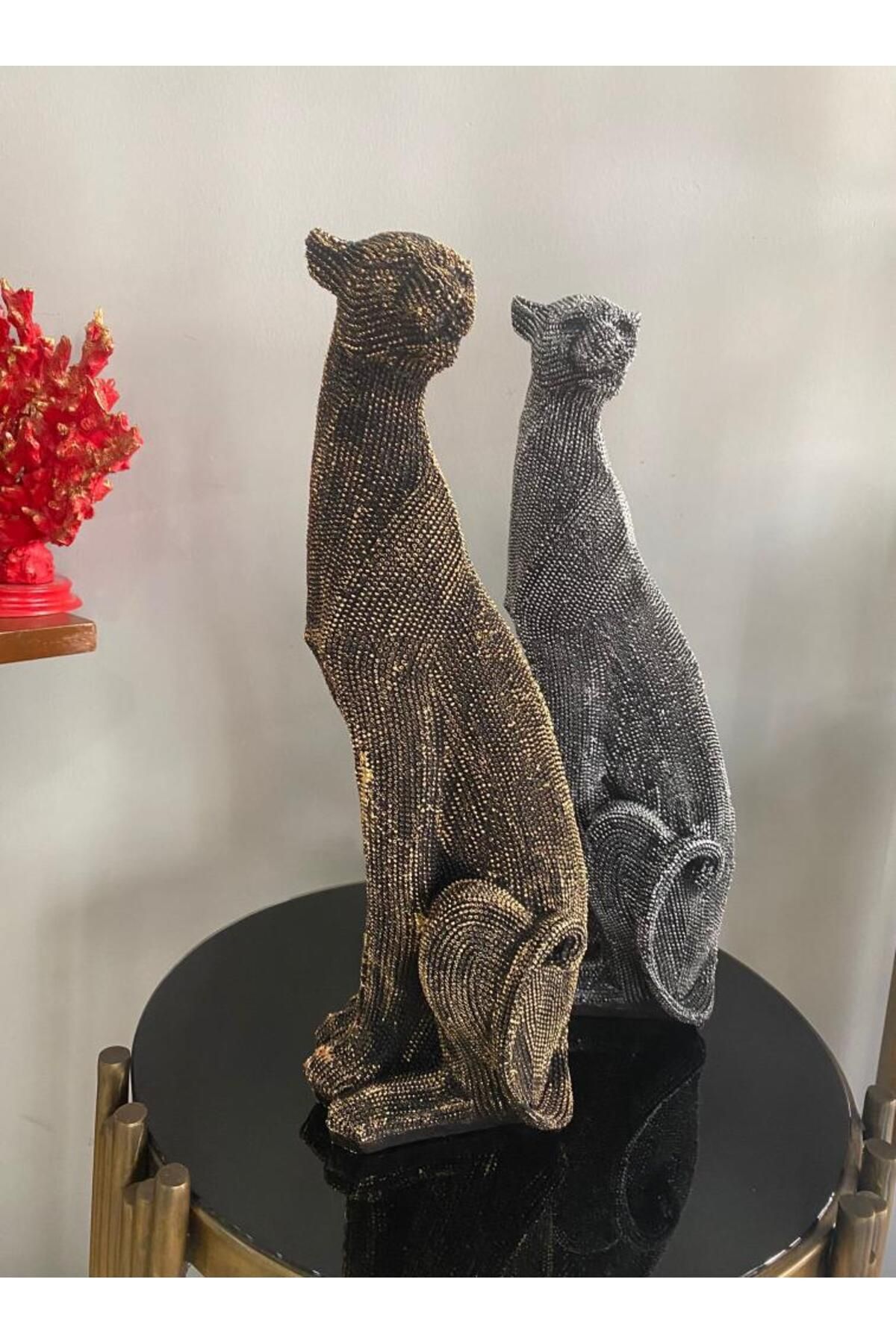 Mirsa Global Dekoratif Çita Leopar Biblo büst Heykel