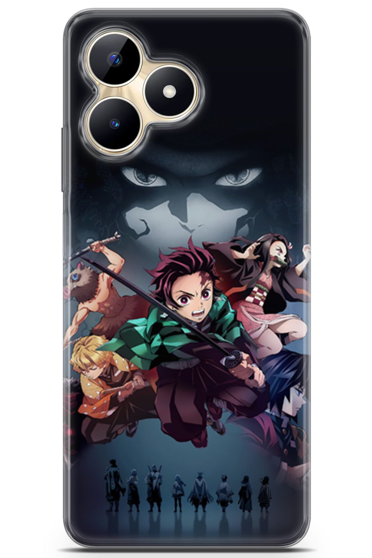 Uvilda Realme C53 uyumlu Anime 6 Baskılı Kapak Demon Slayer II