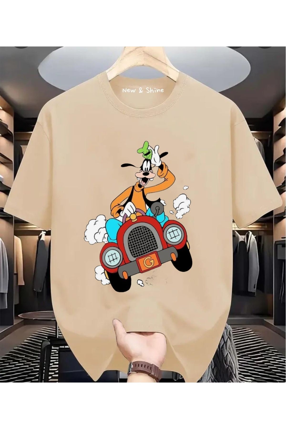 New Shine Goofy Baskılı Oversize T-Shirt