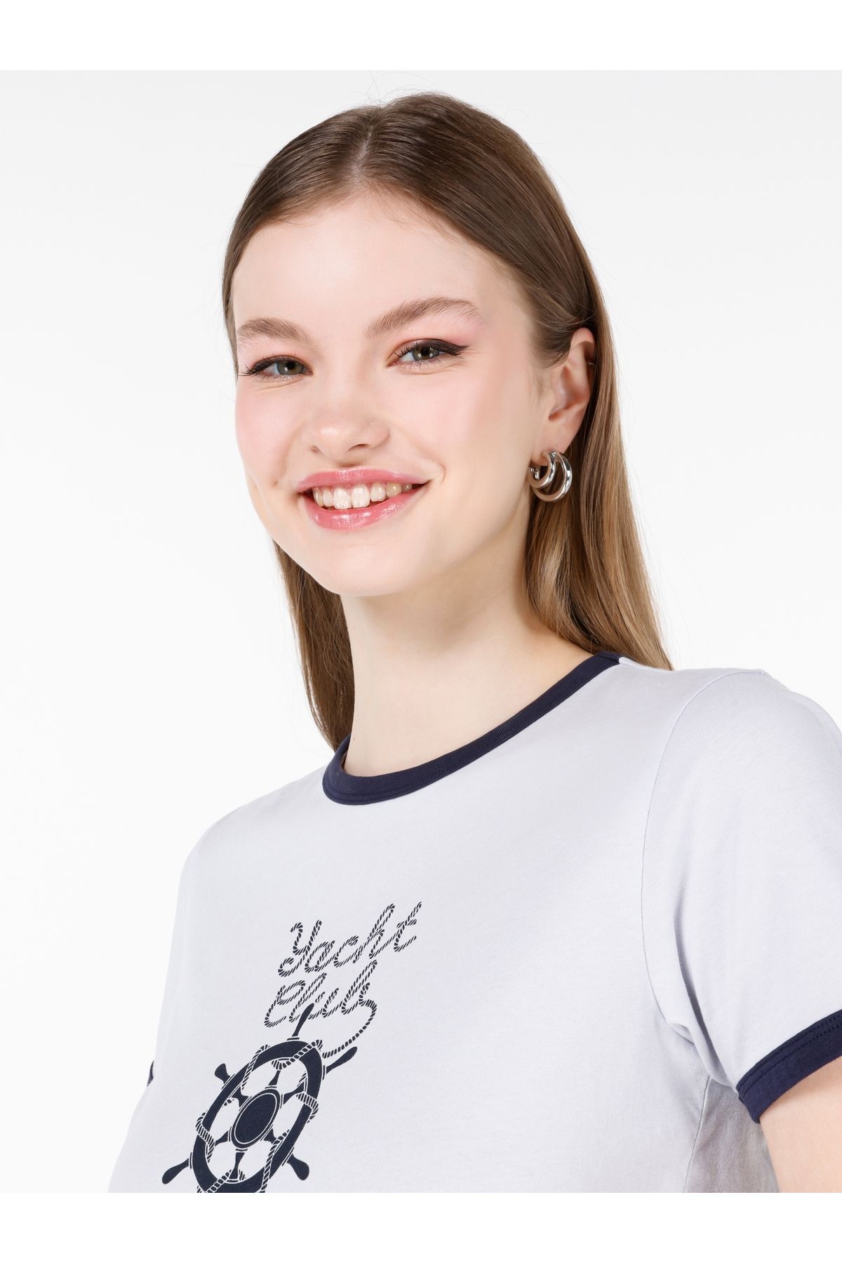 Colin's-Tricou albastru de damă - mâneci 4
