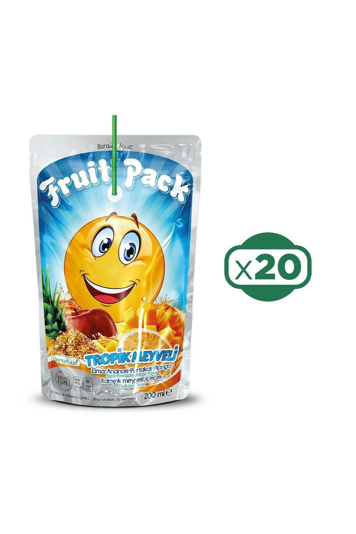 Fruit Pack Tropikal Meyveli İçecek 200 ml x 20 Adet