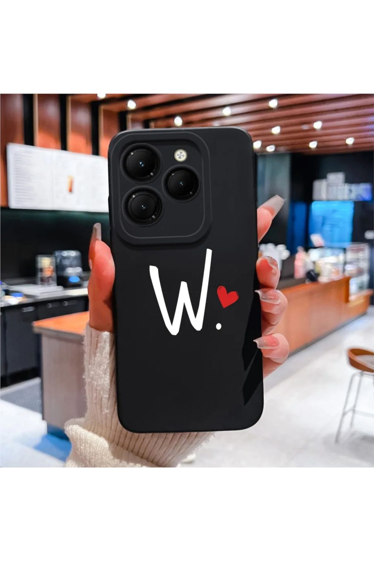 Rotaks Omix X7 Uyumlu Harfli Taç Baskılı Kişiye Özel Silikon Telefon Kılıfı - W