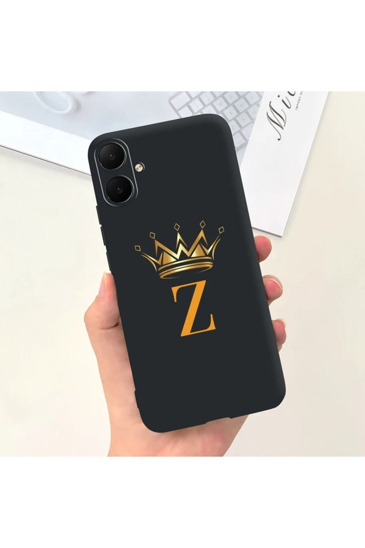Rotaks Omix X5 Uyumlu Harfli Taç Baskılı Kişiye Özel Silikon Telefon Kılıfı - Z
