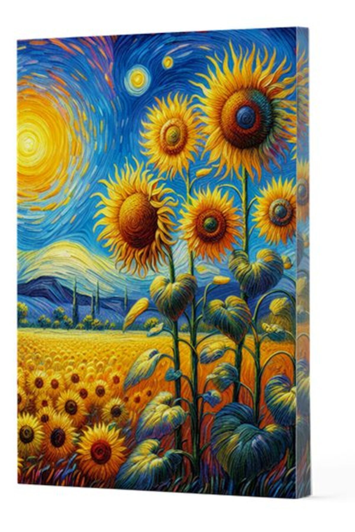 Destek Yayınları Van Gogh 4 Ayçiçekleri Çizgili Yan Boyamalı Defter
