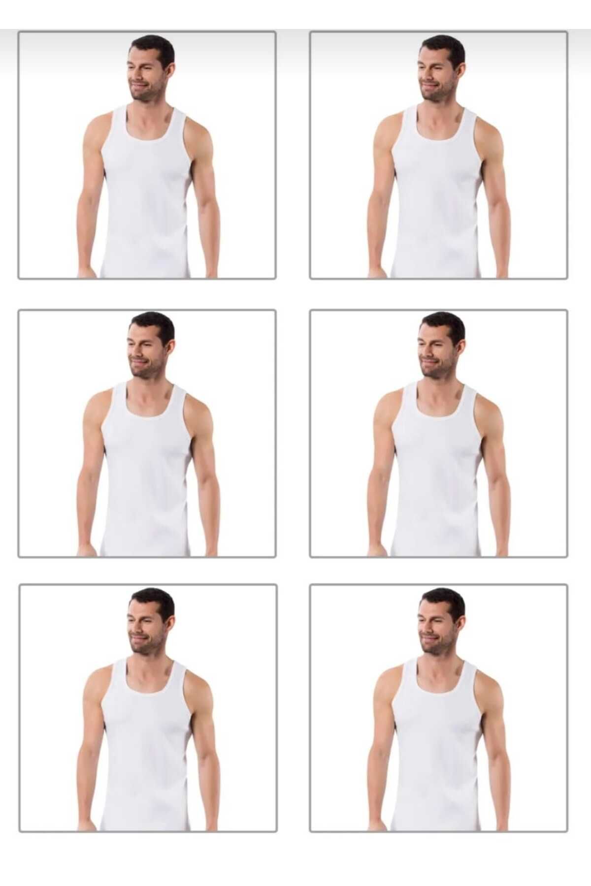 H&S STORE tutku ribana erkek spor atlet 6 lı beyaz renkli kaliteli ve rahat