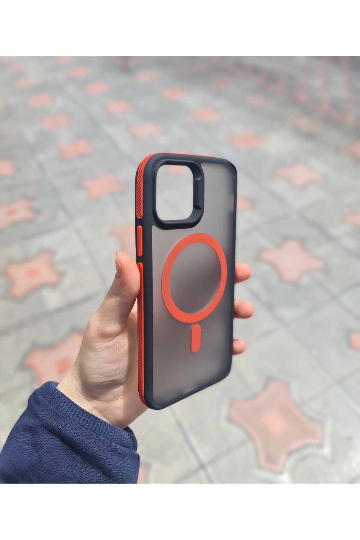 CEP-HANE Apple iPhone 12 Pro Kablosuz Şarj Destekli Antişok Koruma Mat Siyah Buzlu Yüzey Sert Kılıf