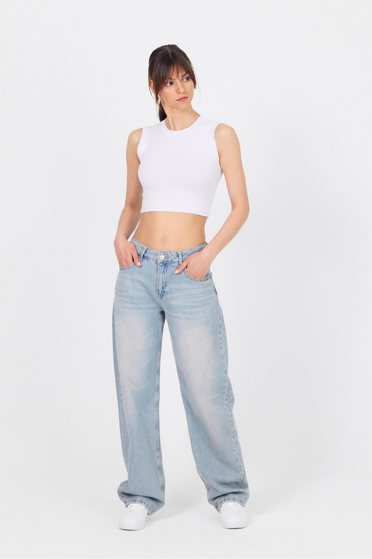 Rays-White Crew Neck Crop Tank Top 9189m 8