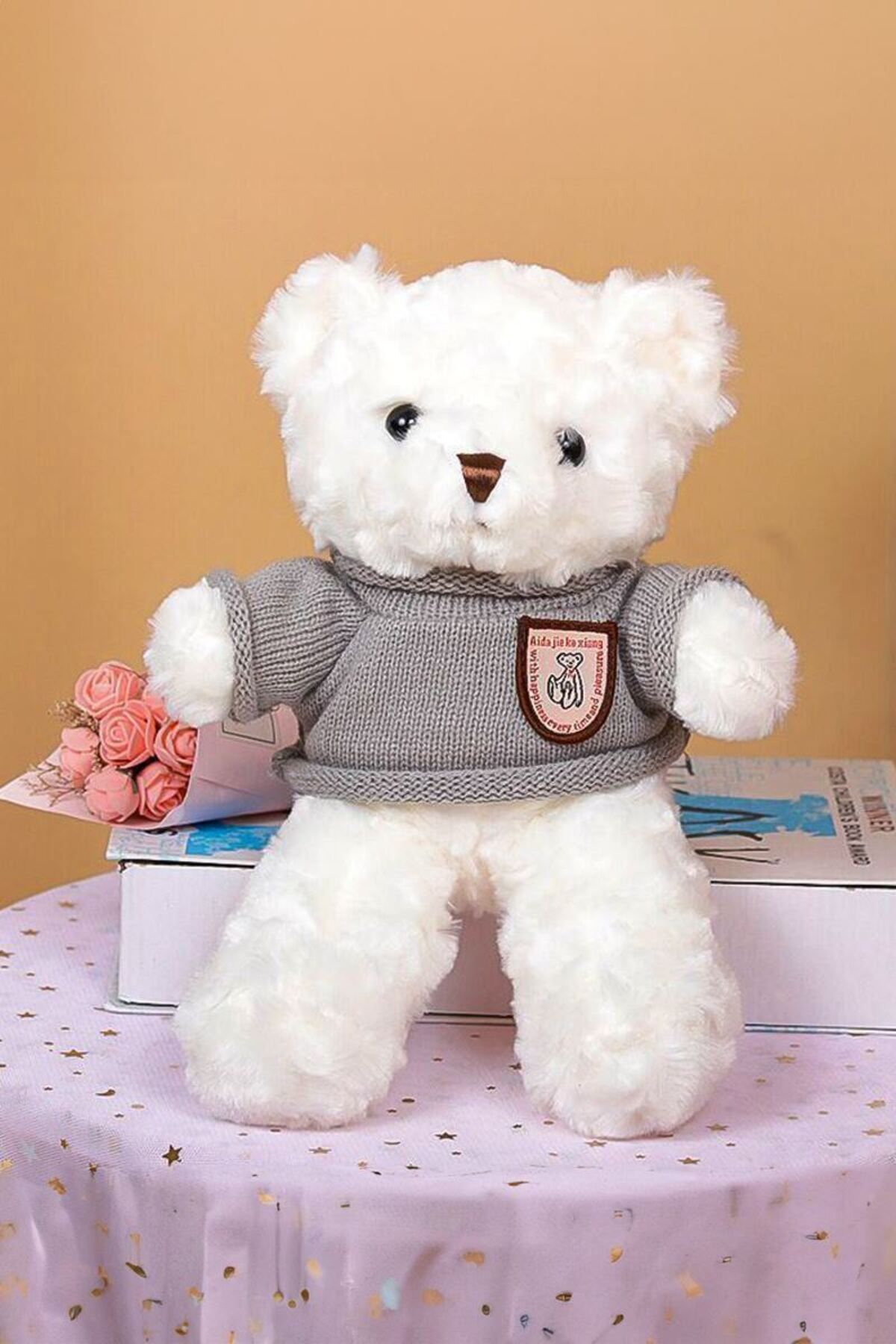 Chavin 30 cm Beyaz Hediye Peluş Oyuncak Ayıcık ayi-05