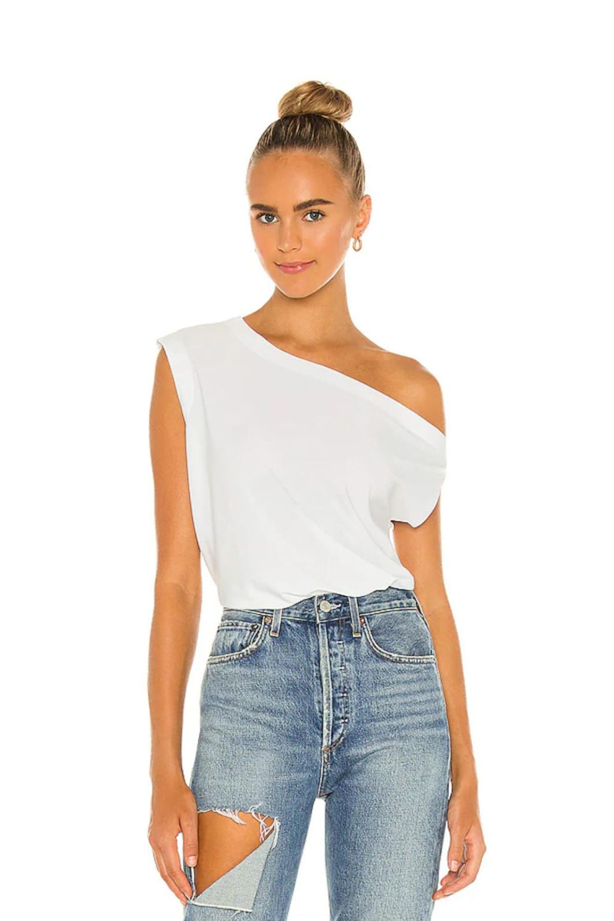 AFR CLOTHES KADIN ÇİFT KAT JARSE DAMLA OMUZ BLUZ