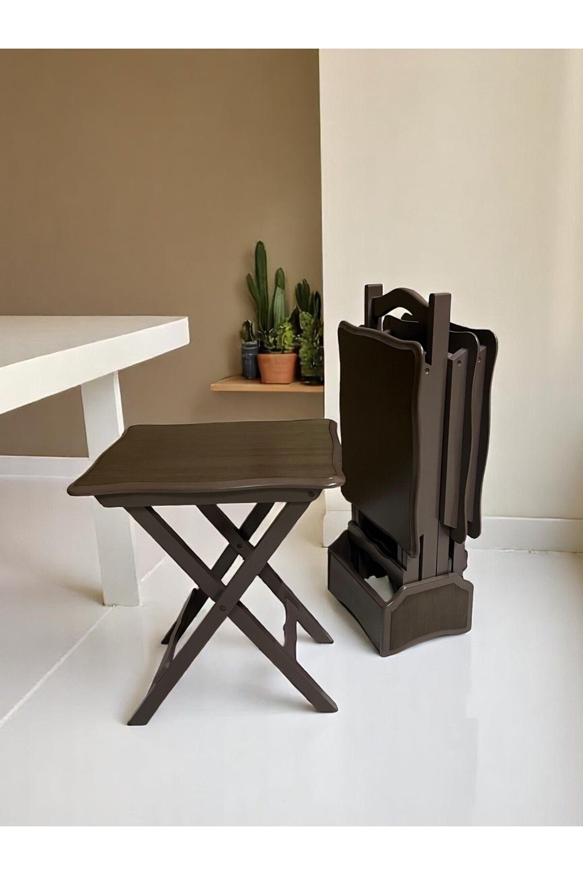cemaks home Dikdörtgen Ceviz Çanta Zigon Sehpa Takımı