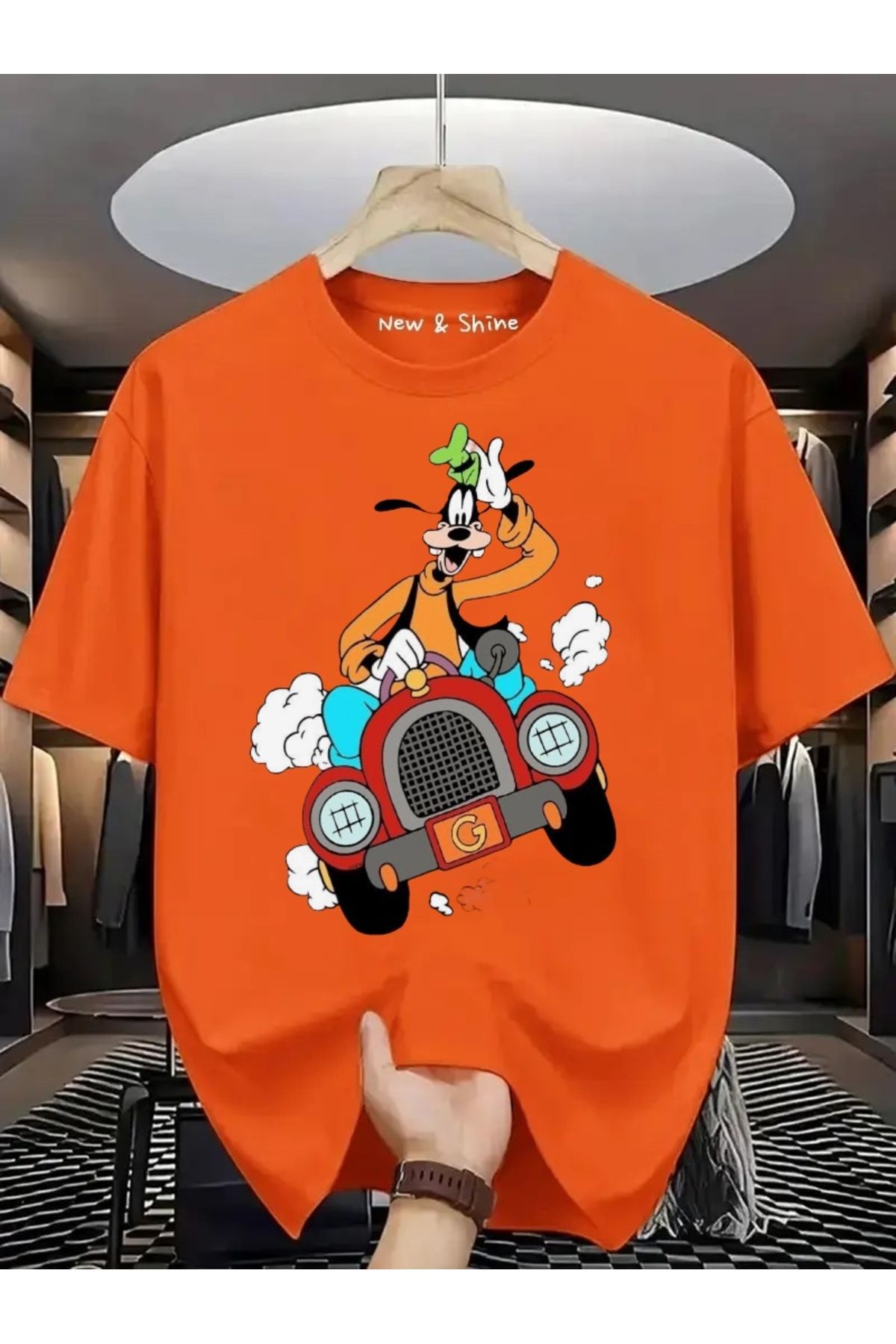 New Shine Goofy Baskılı Oversize T-Shirt