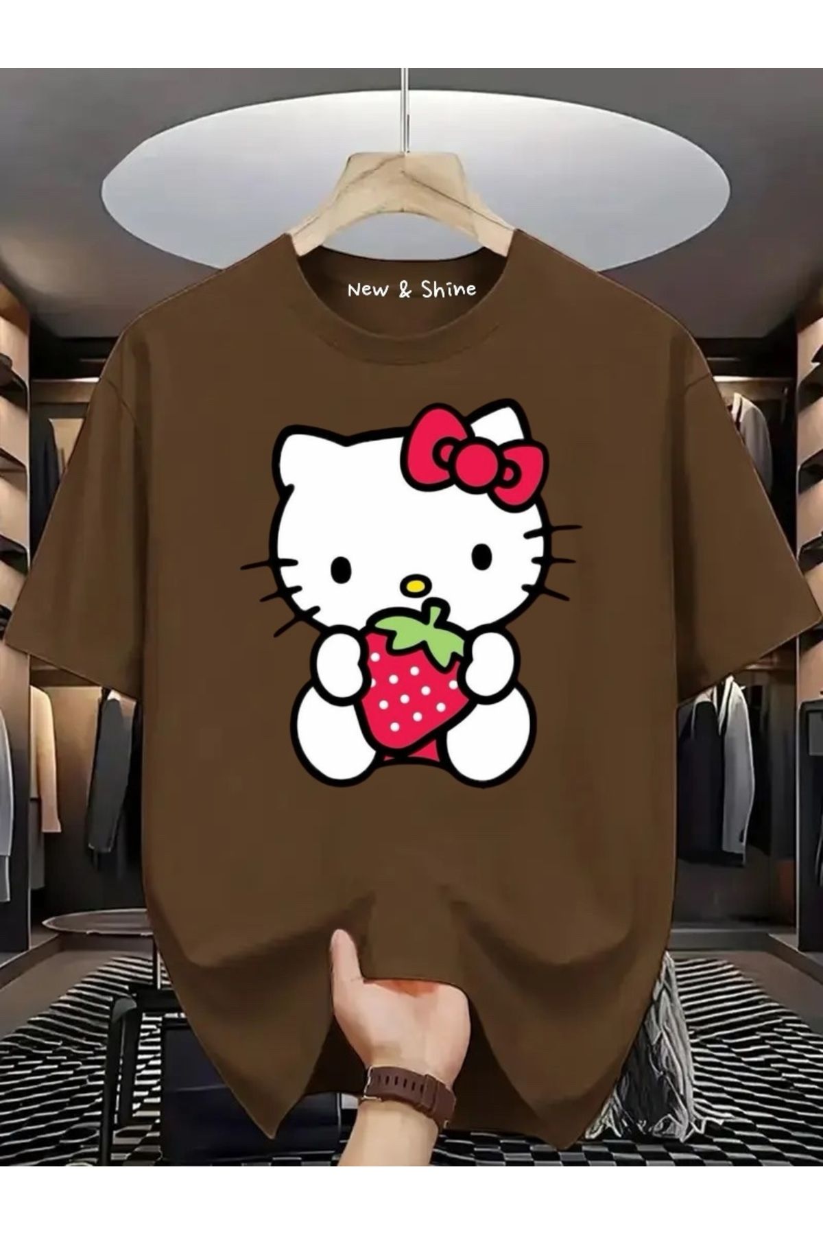 New Shine Hello Kitty Baskılı Oversize T-Shirt