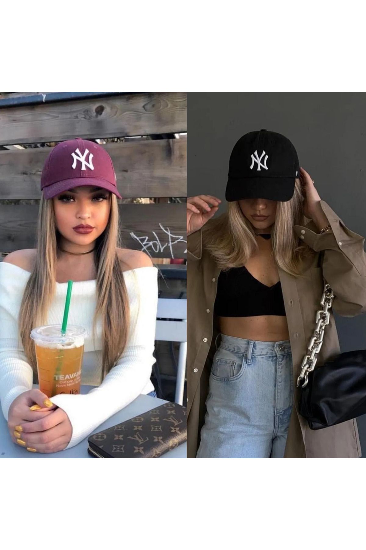 Wearflawless 2'li Takım Kadın Günlük Beyzbol NY Şapka