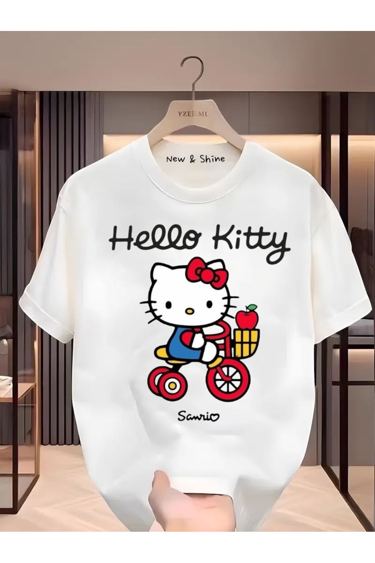 New Shine Hello Kitty Baskılı Oversize T-Shirt
