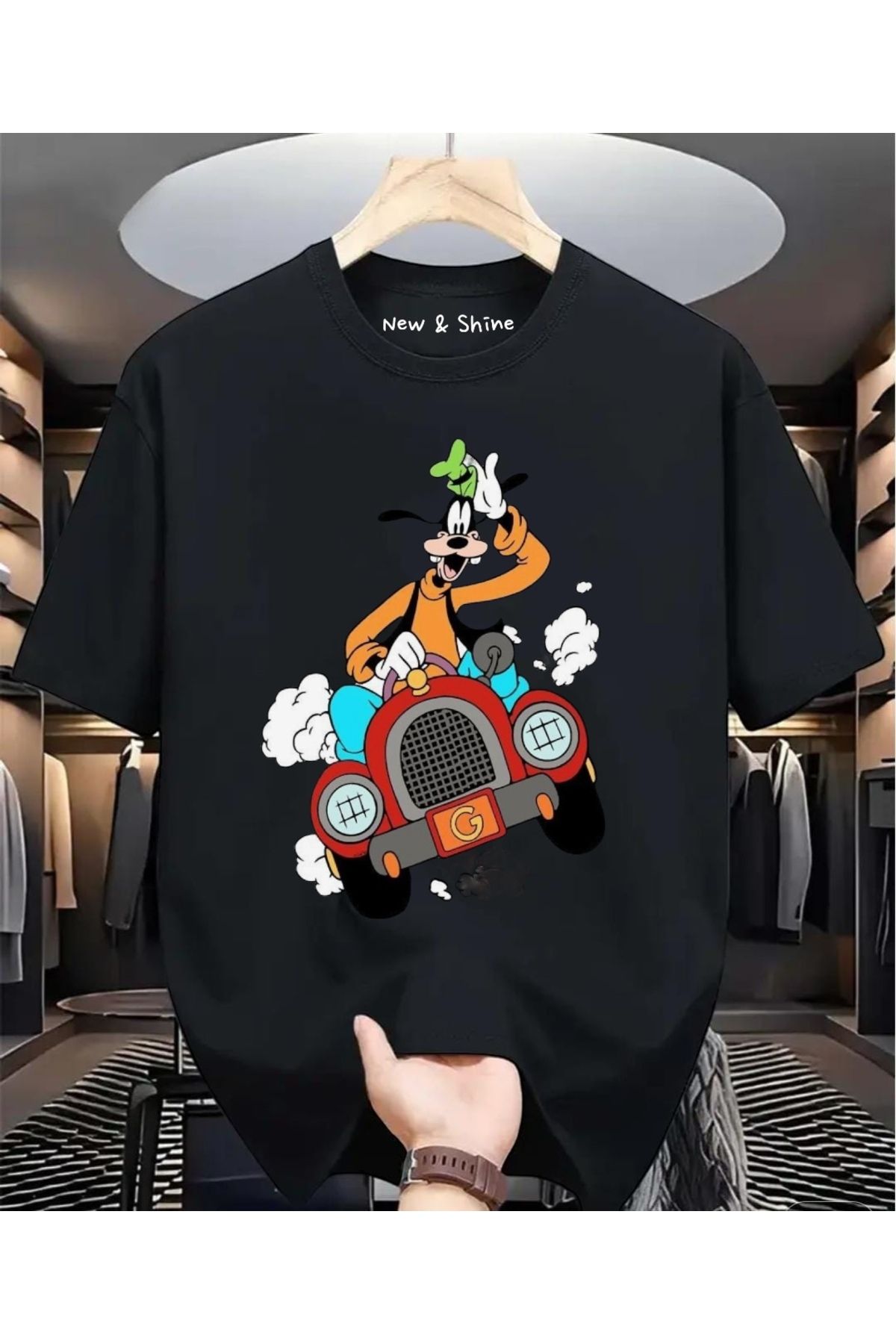 New Shine Goofy Baskılı Oversize T-Shirt