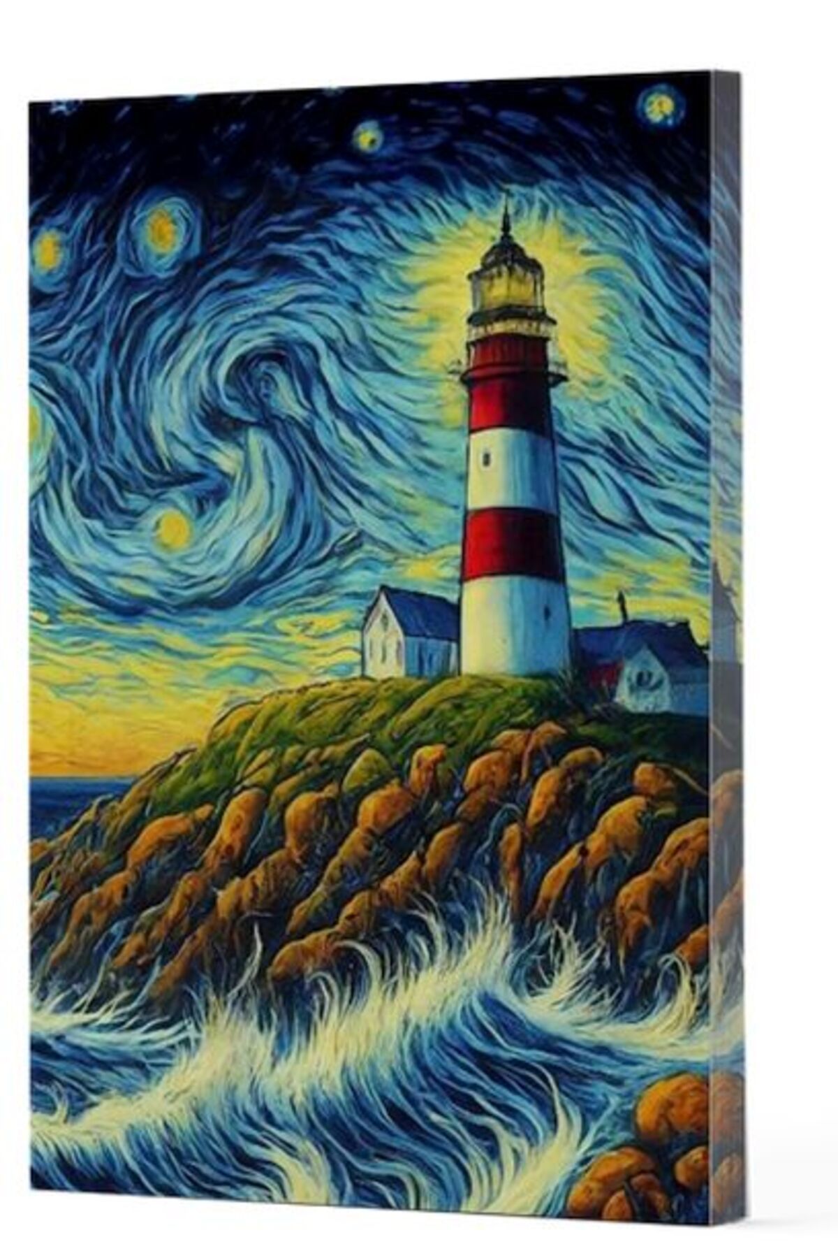 Destek Yayınları Van Gogh 8 Deniz Feneri Çizgili Yan Boyamalı Defter