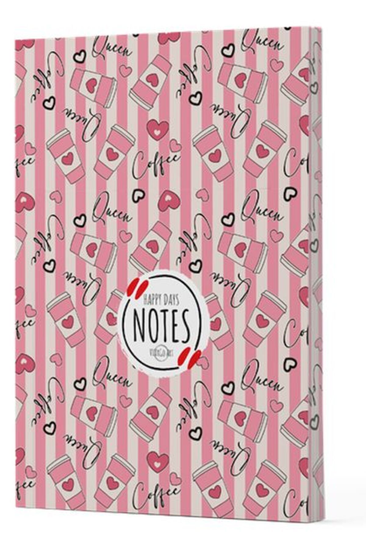 Destek Yayınları Kahve 8 Yan Boyamalı Çizgili Defter