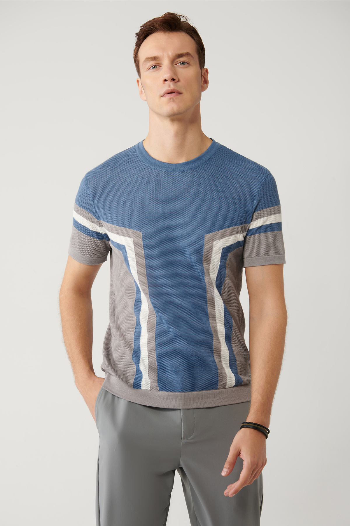 Avva-Чоловічий трикотаж Indigo Soft Touch - футболка A41y5012 1