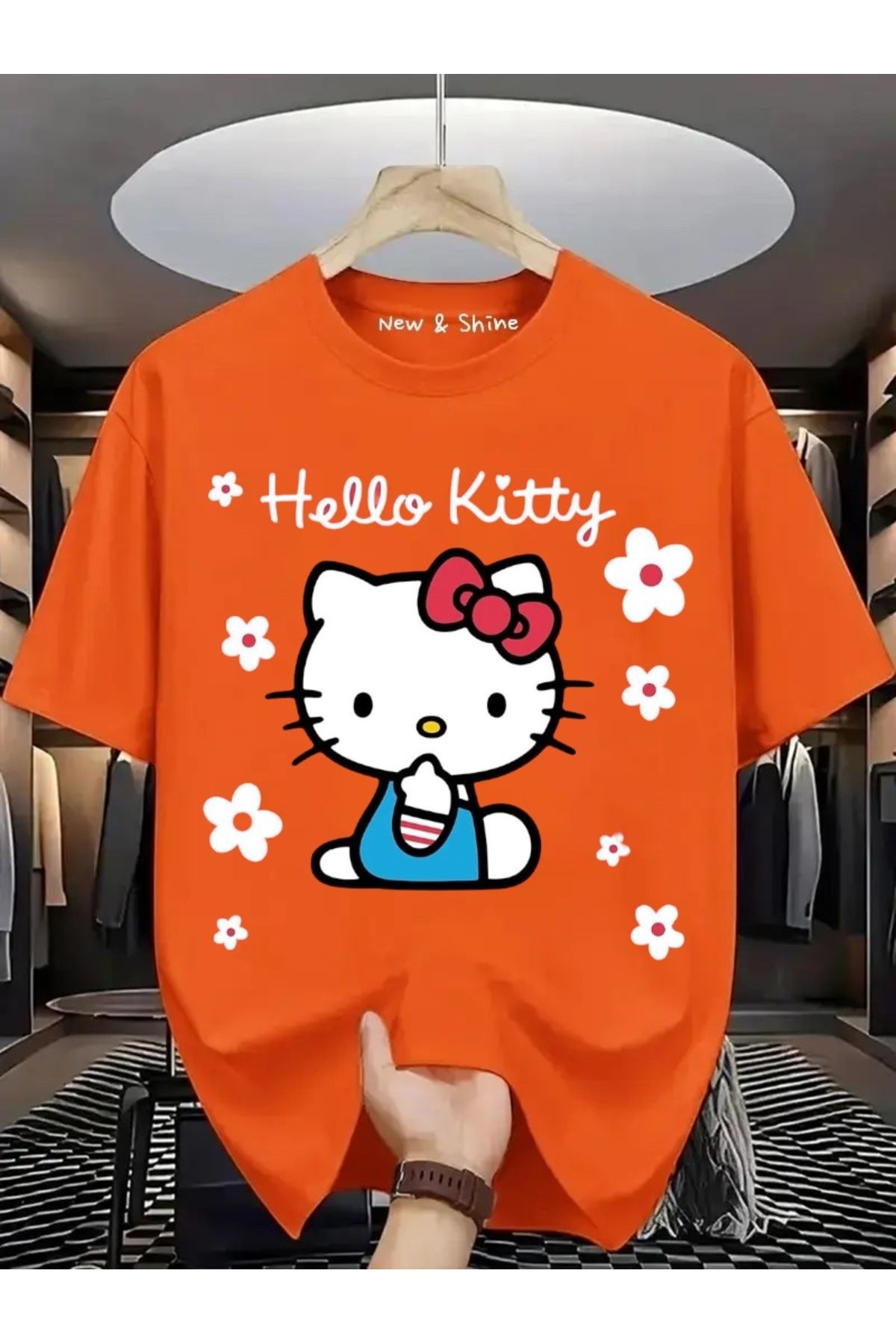 New Shine Hello Kitty Baskılı Oversize T-Shirt