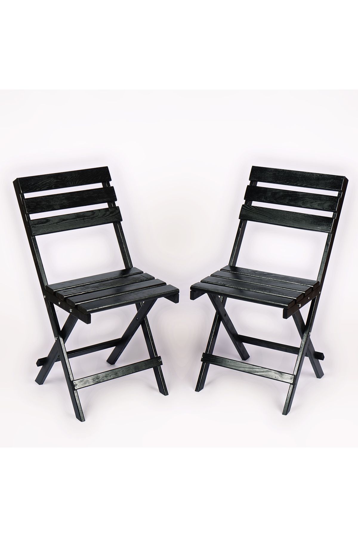 WOODENSA Ahşap Bahçe Sandalyesi,Balkon Mutfak Sandalyesi Katlanır Sandalye 2' li takım