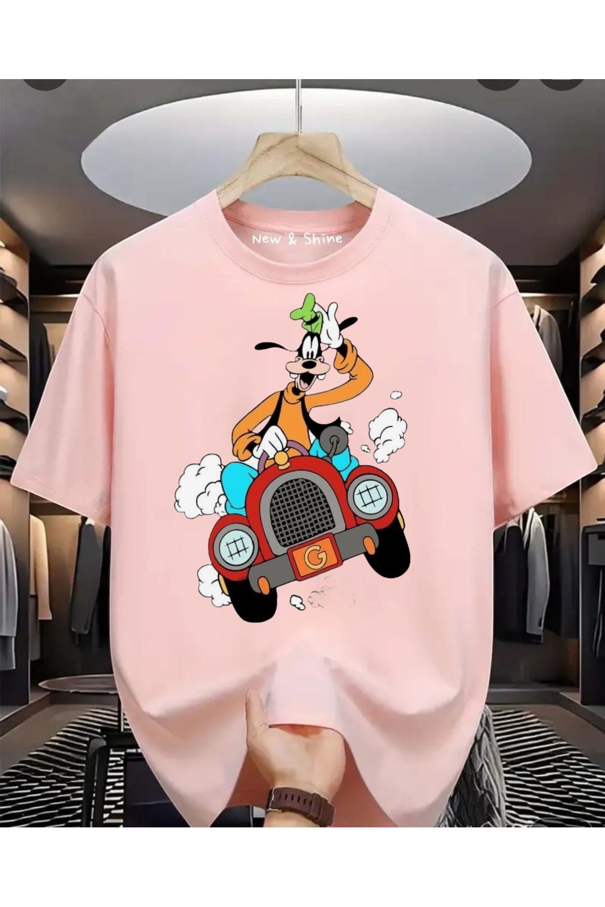 New Shine Goofy Baskılı Büyük Beden Oversize T-Shirt