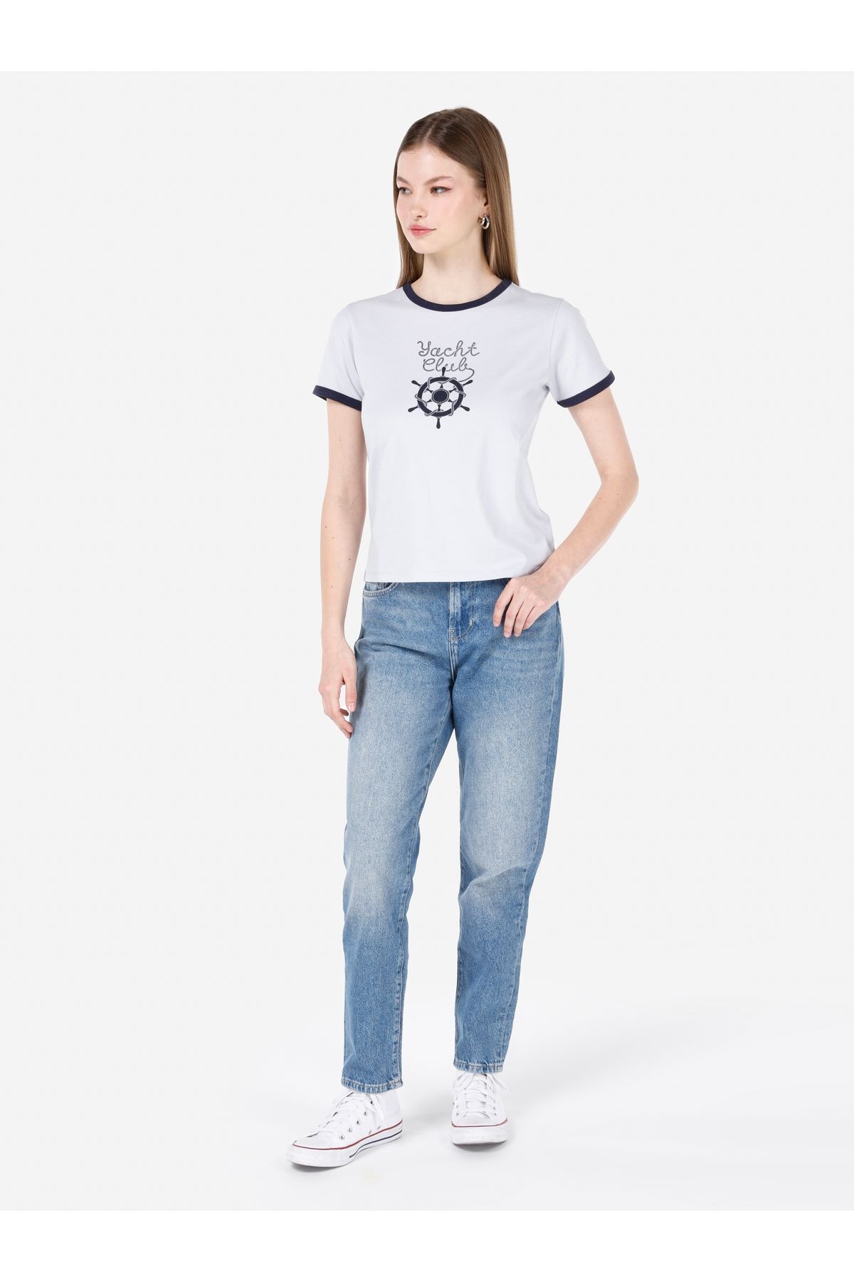 Colin's-Tricou albastru de damă - mâneci 3