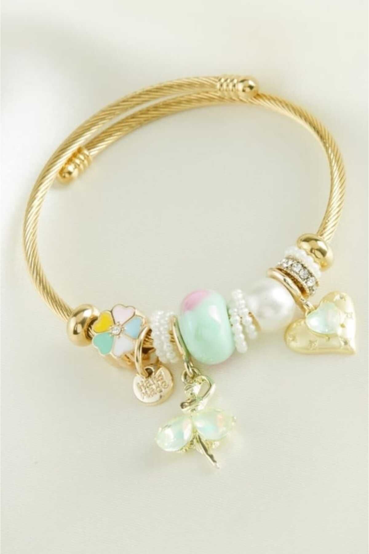 YDSACCESSORY Çelik Kadın Charm Gold Bileklik