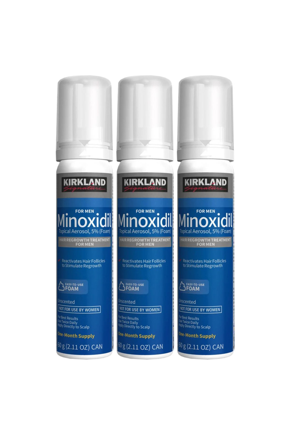 Kirkland Signature Set Spuma, Kirkland, Pentru Stimularea Cresterii Parului Si A Barbii, 3x 60ml - One Size