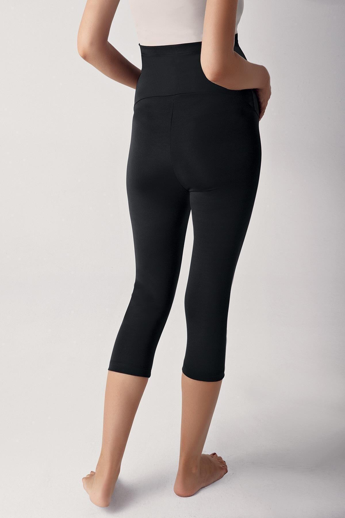 Artış Ayarlanabilir Yüksek Bel Esnek Toparlayıcı Diz Altı Kapri Hamile Tayt T08 fotoğrafı 2 (önizleme)