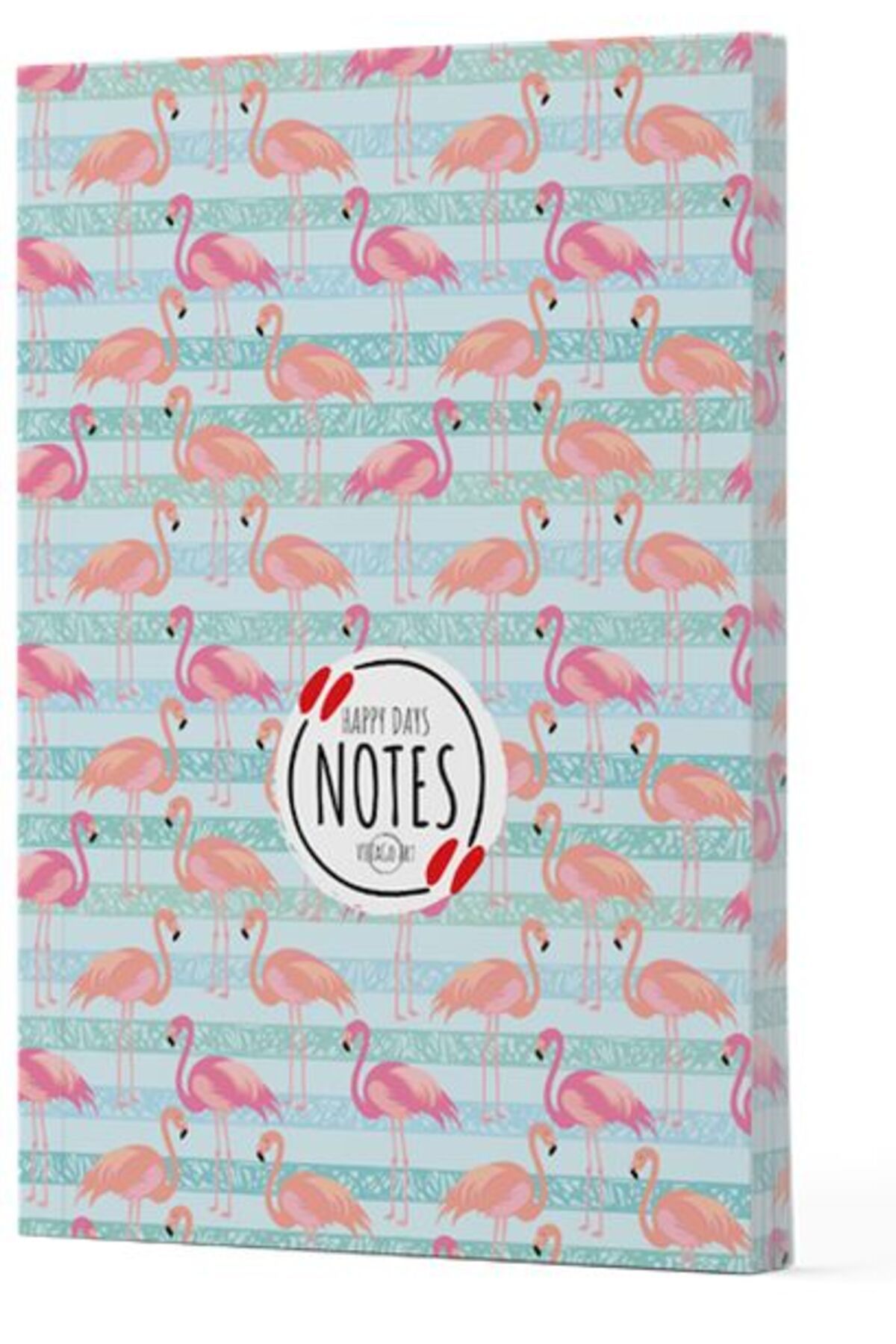 Destek Yayınları Flamingo 1 Yan Baskılı Çizgili Defter