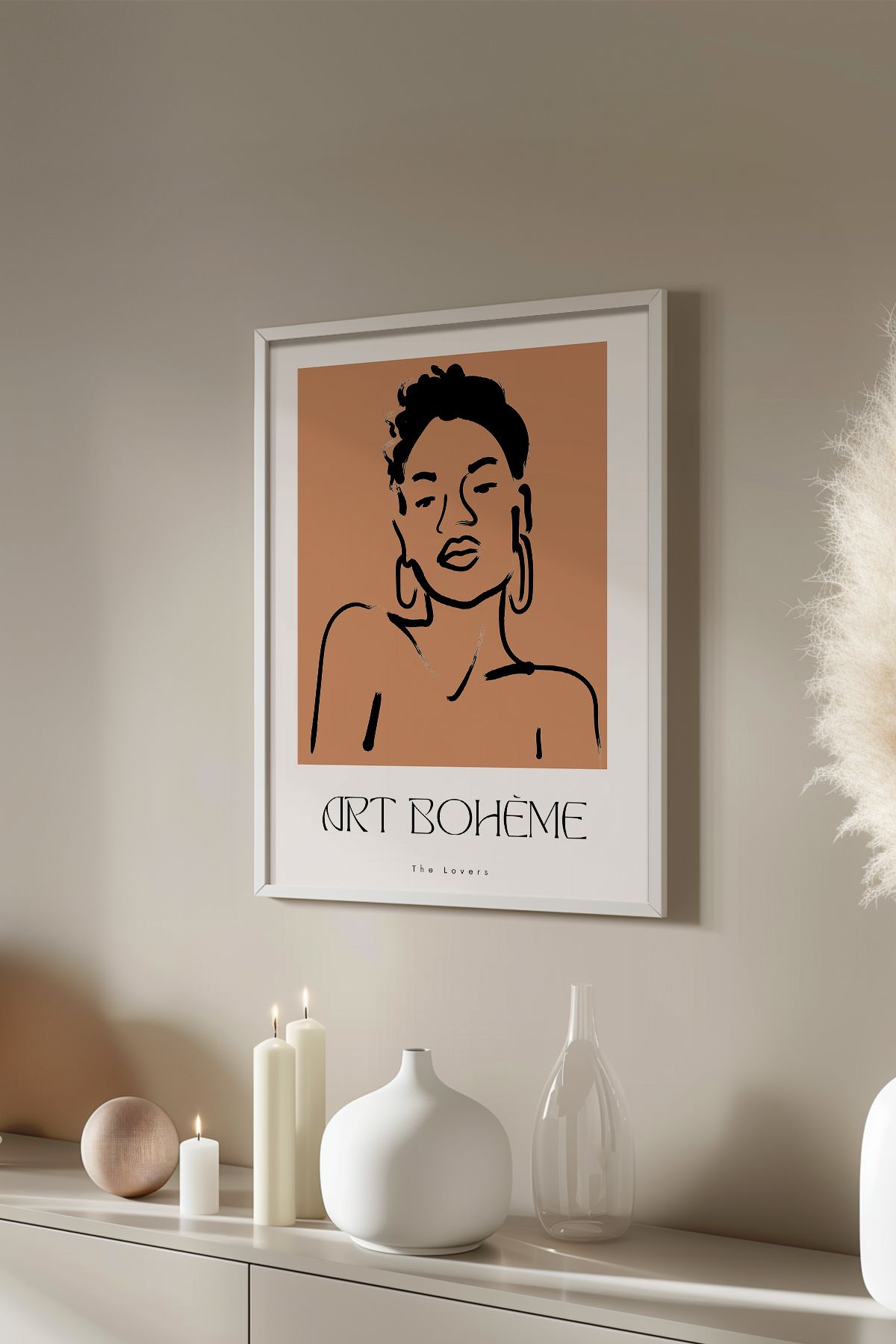Basquiart Bohemian Serisi Beyaz Çerçeveli Poster, Tablo No:106
