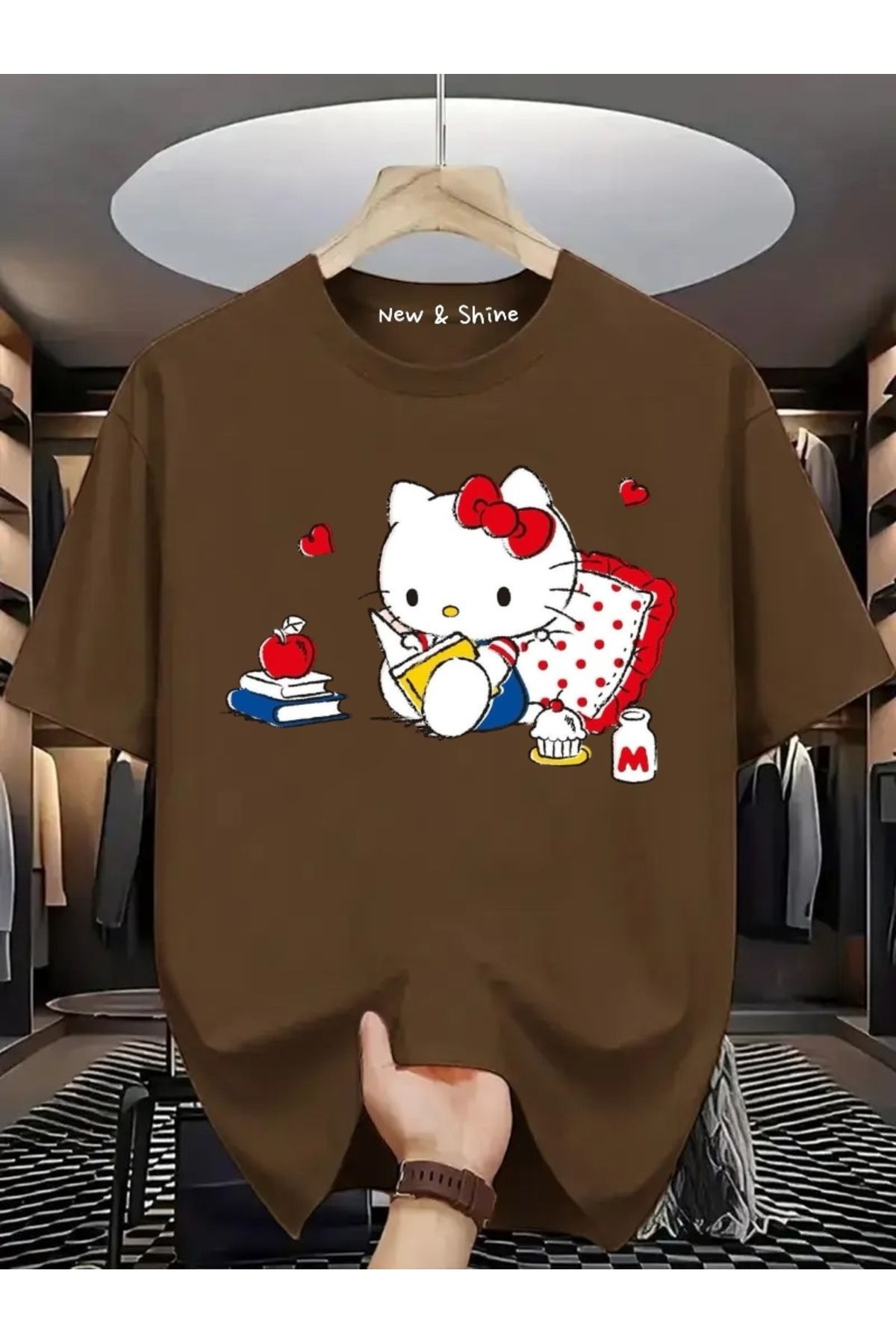 New Shine Hello Kitty Baskılı Oversize T-Shirt